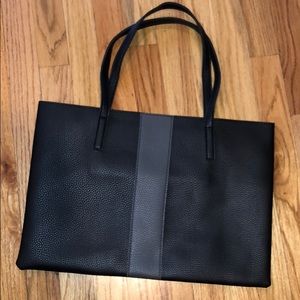 Vince Camuto Black w/ gray stripe tote bag